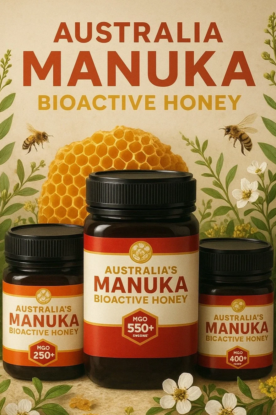 Australia’s Manuka bioactive honey jars in 250+, 400+ and 550+ MGO strengths